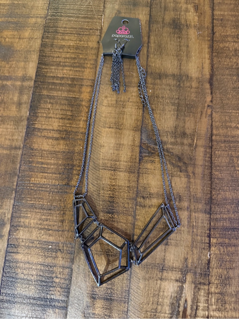 Paparazzi Gunmetal Geometric Layered Necklace